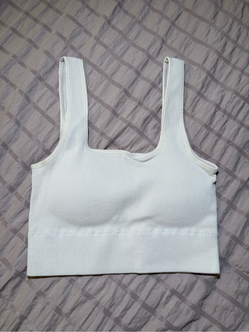 Zenana Outfitters ivory Ribbed Crop Tank